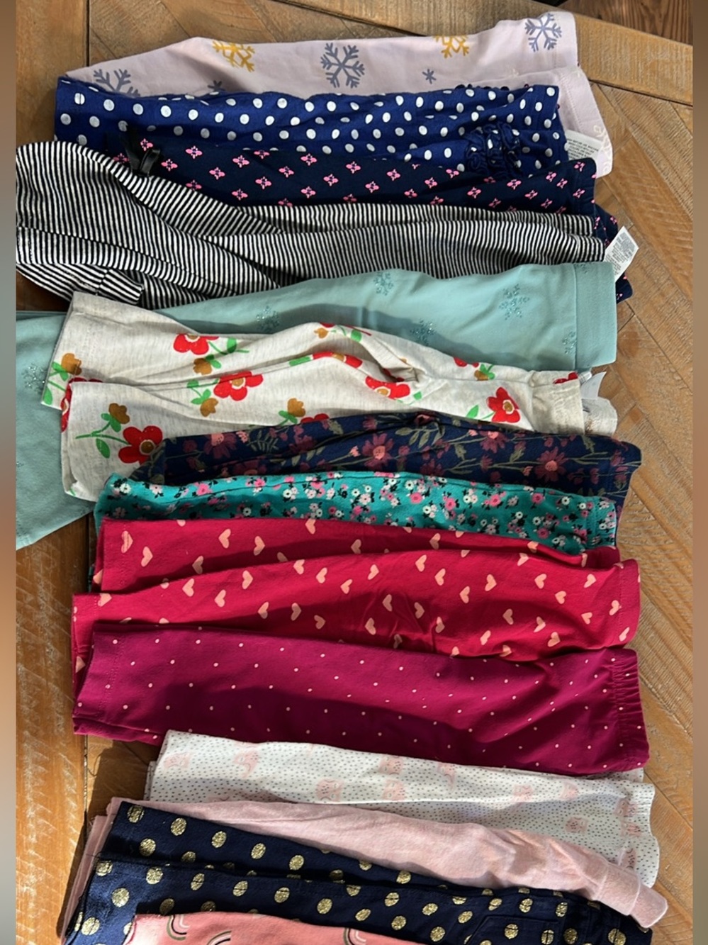 Carter's Girls' Mixed Pattern Leggings in Pink, Teal, Navy & Cream
